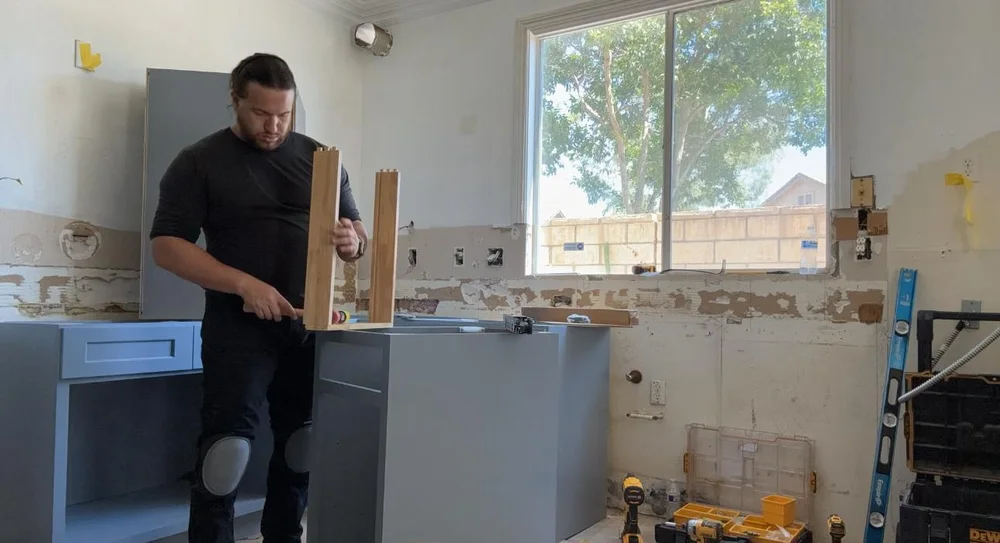 Cabinet work in kitchen
