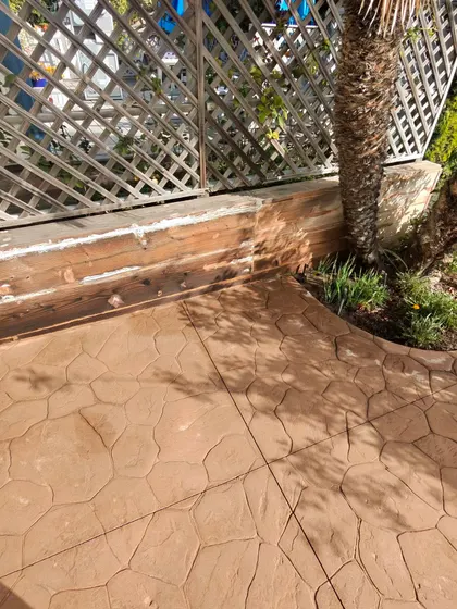 Timber panels in outdoor work area
