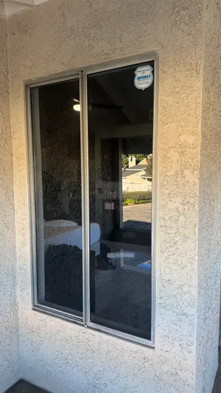 Sliding door at exterior