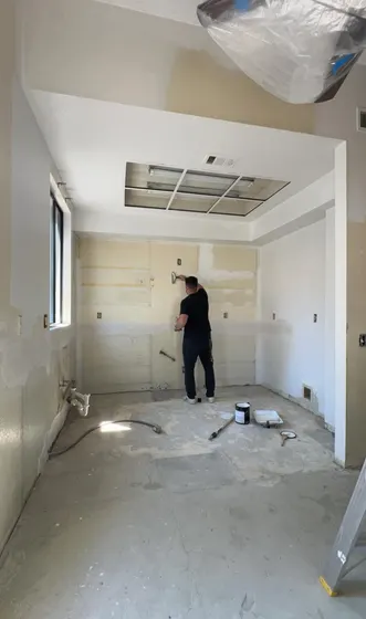Interior wall preparation for a painting project
