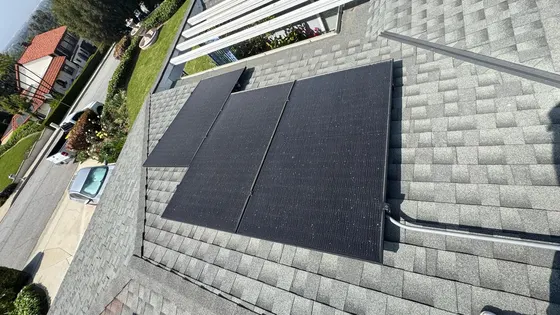 Solar array on gray roof