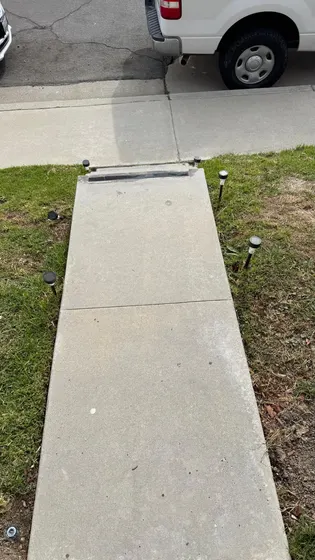 Concrete walkway after cleaning