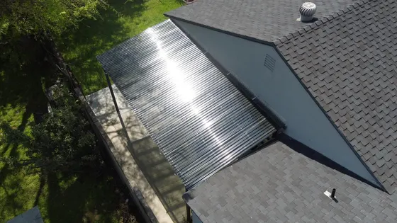 Clean solar panels on roof