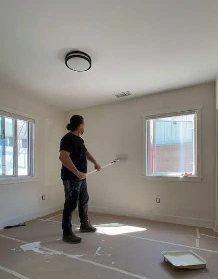 Interior painting in progress