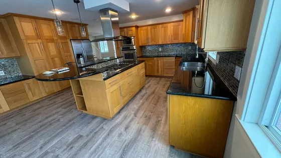 Kitchen with updated floor
